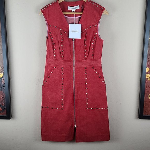 NWT Diane Von Furstenberg Zip Front Sheath Dress - Picture 3 of 12